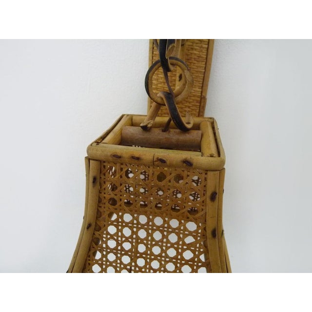 Lantern Wall Lights in Rattan and Canework, 1950s, Set of 2 For Sale - Image 6 of 10