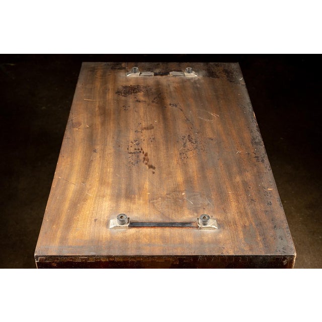 Mid-20th Century Solid Mahogany Diaform Wheel Dresser Machinist’s Chest For Sale In Chicago - Image 6 of 10