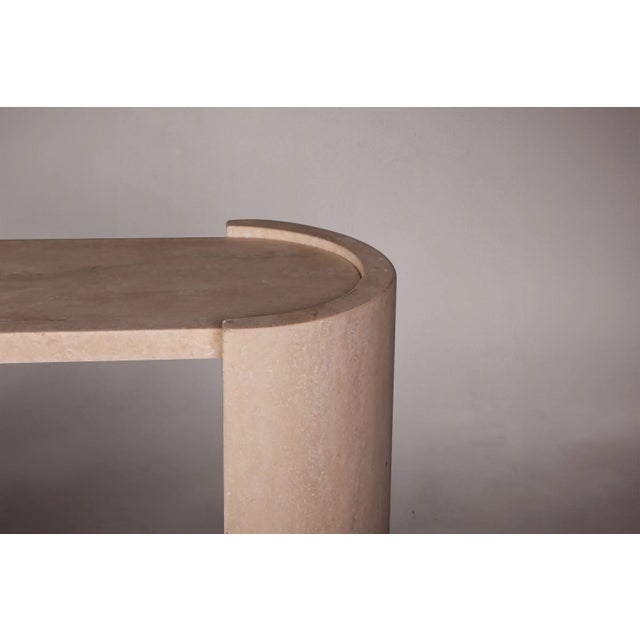 Not Yet Made - Made To Order Décora D-Shaped Travertine Console Table 60" For Sale - Image 5 of 5