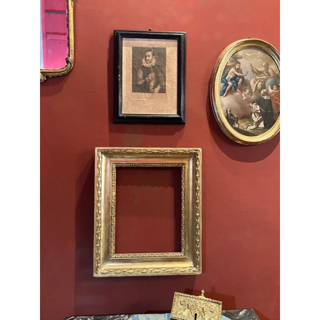 Hollywood Regency Tuscan Empire Carved Gold Leaf Gilt Frame, Italy, 19th Century For Sale - Image 3 of 11