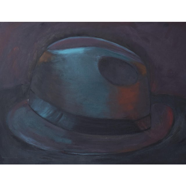 Postmodern Vintage Large Scale Pop Art Modernist Surreal Painting of a Hat Circa 1980s For Sale - Image 3 of 4