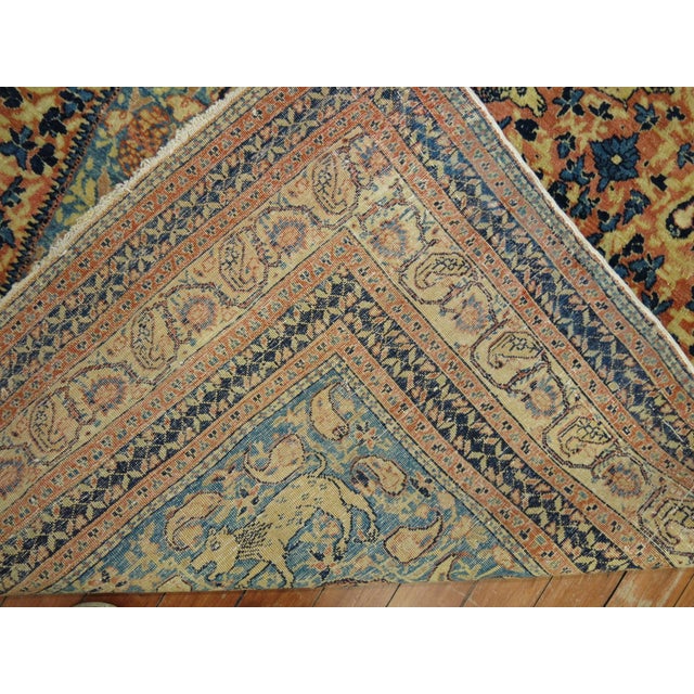 19th Century Pictorial Paradise Animal Hadji Jali Li Tabriz Rug - 4'6" x 6' For Sale - Image 10 of 14