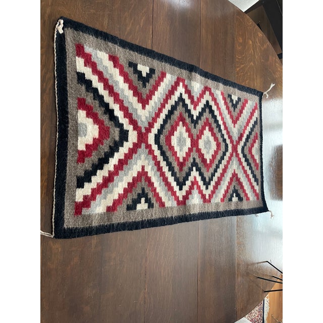 Native American Vintage 1980's Native American Navajo Geometric Pattern Weaving For Sale - Image 3 of 3