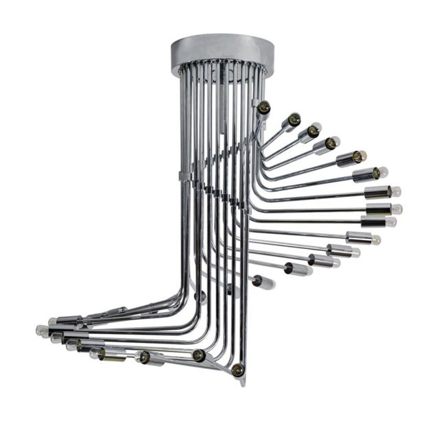 Italian Spiral Chrome Chandelier by Gaetano Sciolari, 1970s For Sale - Image 11 of 11