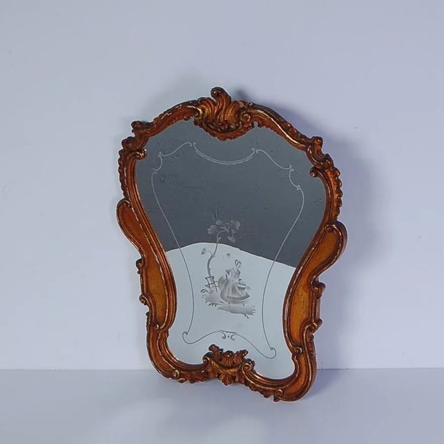 Late Liberty Mirror with Wooden Frame, 1930s For Sale - Image 4 of 12