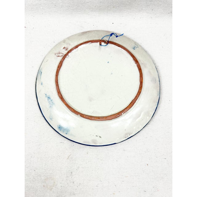 Green Mid-Century Style Postmodern Cubist Face Terracotta Glazed Decorative Plate For Sale - Image 8 of 8