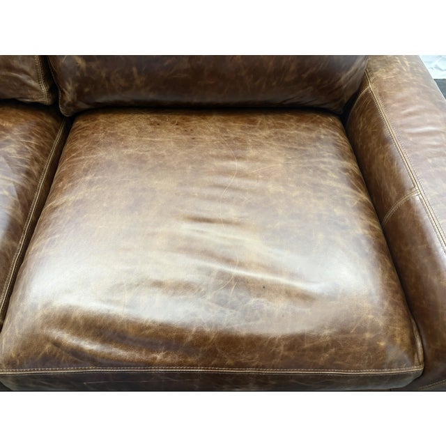 Rh Maxwell Leather 2-Cushion Sofa For Sale - Image 17 of 18