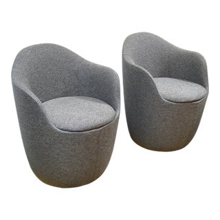Hlynur Atlason for Design Within Reach Lína Swivel Dining Chairs, Pair For Sale