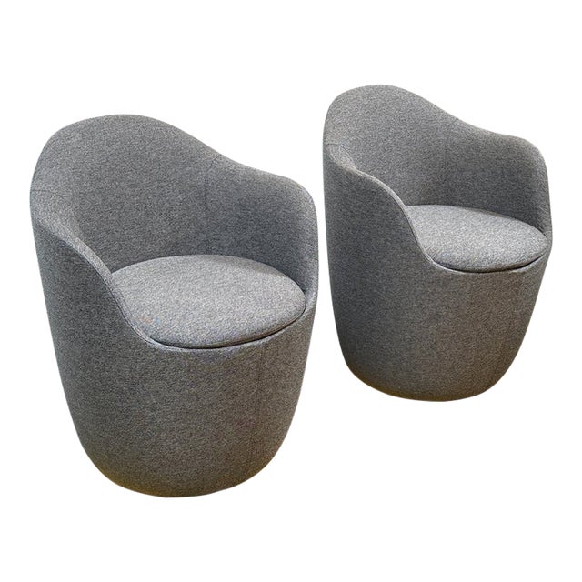 Hlynur Atlason for Design Within Reach Lína Swivel Dining Chairs, Pair For Sale