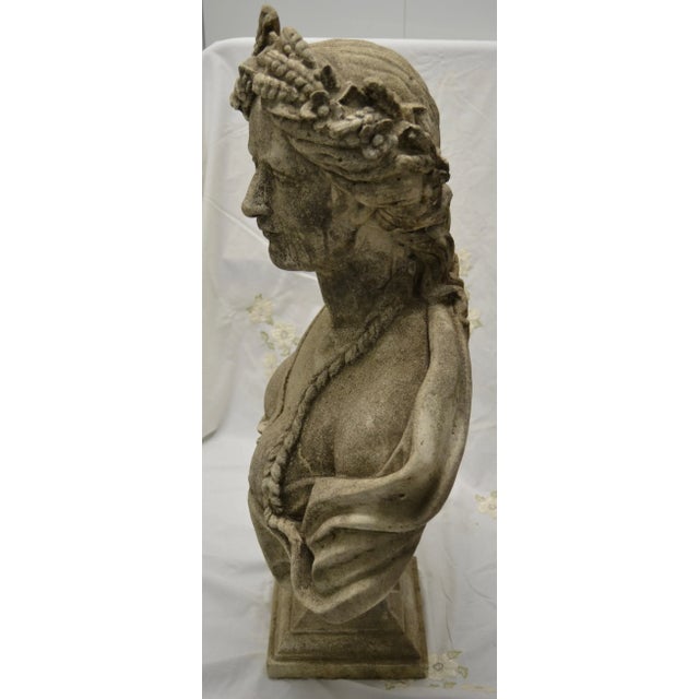 Early 19th Century 19th Century Stone Bust on Pedestal For Sale - Image 5 of 9