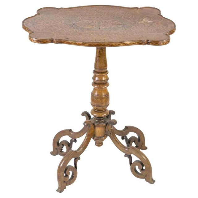 19th Century Maple Coffee Table with Walnut Inlays, Italy For Sale - Image 9 of 9