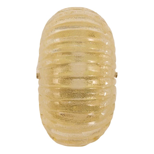 Vintage Italian Wall Light in Amber Murano Glass with Brass Structure, 1990s For Sale