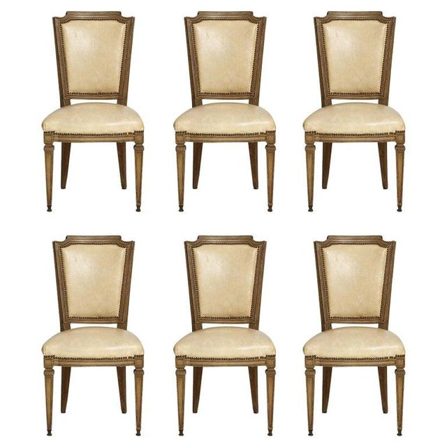Vintage Louis XVI Style Painted Dining Room Chairs - Set of Six For Sale - Image 13 of 13