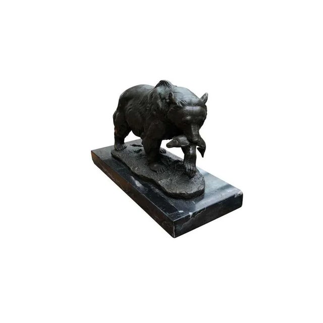 Metal Bronze Brown Grizzly American Bear Statue, 20th-Century For Sale - Image 7 of 10