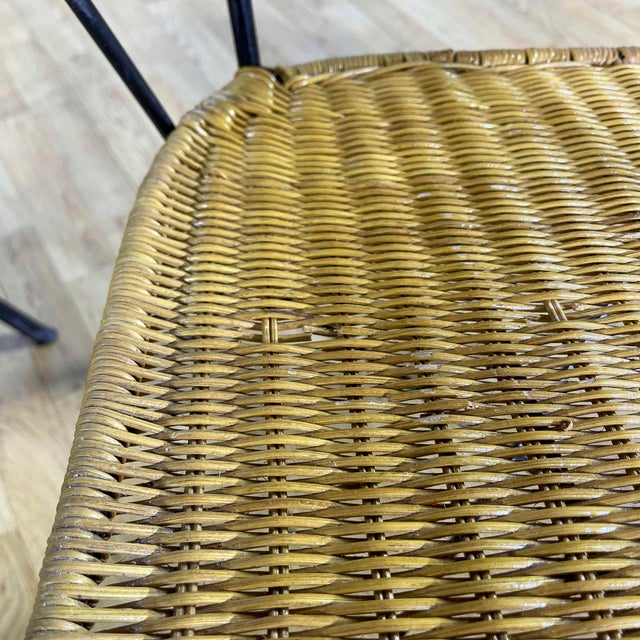 Garden Chairs in Wrought Iron and Woven Wicker, 1970s, Set of 4 For Sale - Image 12 of 18