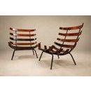Pair of Costela Armchairs in Brazilian Hardwood & Olive Mohair, Martin Eisler, Brazil, 1956 For Sale - Image 16 of 18