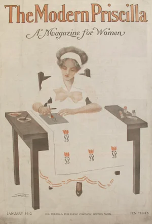 Original 1912 American Poster Modern Priscilla Crafting Cover