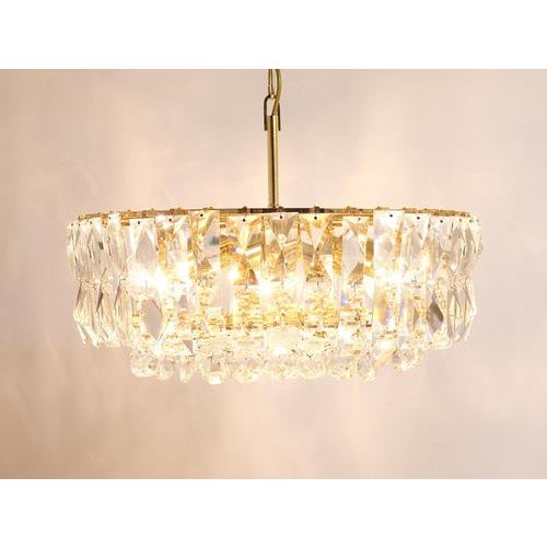 Large Gilt Brass and Crystal Glass Chandelier from Bakalowits & Söhne, 1970s For Sale - Image 6 of 18