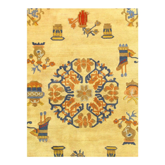 Chinese rugs representing a newer and fresher period of antique production that began in China immediately following the...