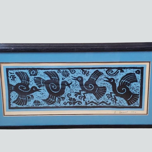 Authenticated Vintage Eliezer Canul Mayan Woodblock Print Collection – Four Hand-Signed Limited Editions, 1967-1974 (Incl. Rare 18/25) For Sale - Image 10 of 14