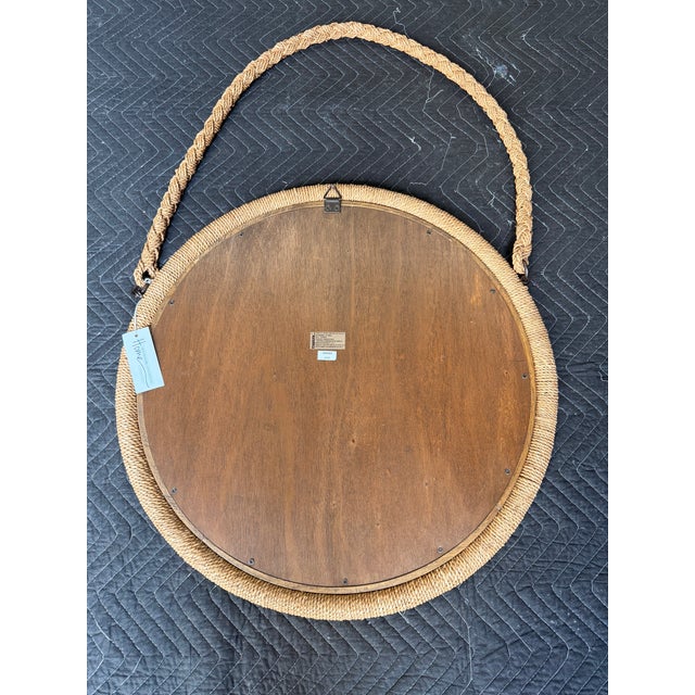 Contemporary Palecek Rope & Wood Mirror For Sale - Image 3 of 4