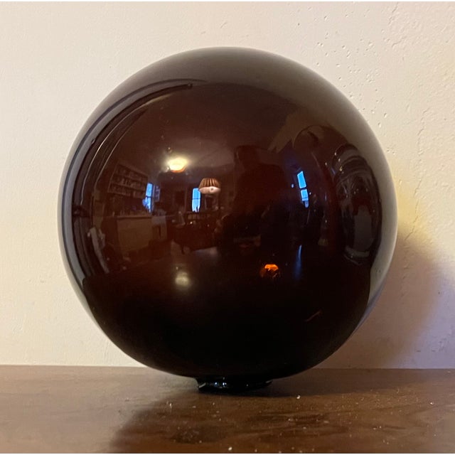 Antique 19th Century American Blown Glass Amber Witch's Ball For Sale - Image 17 of 18
