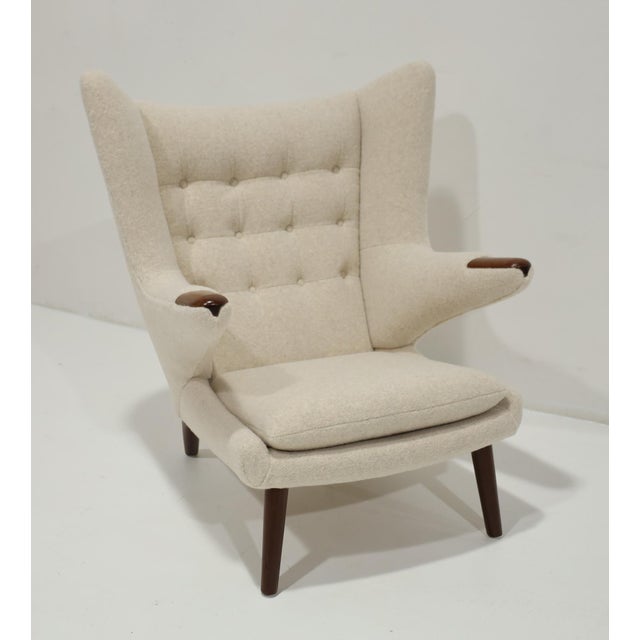 Mid-Century Modern Hans J. Wegner Ap19 Papa Bear Chair in Holly Hunt Alpaca For Sale - Image 3 of 12
