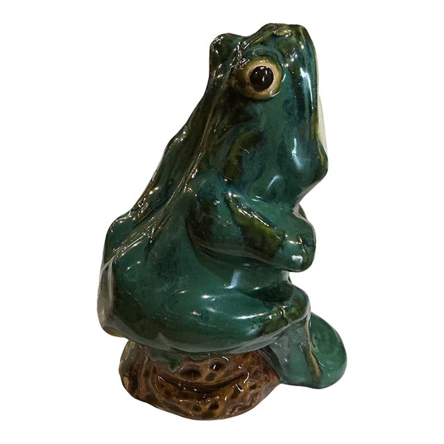 1930’s Majolica Terra Cotta Frog For Sale