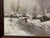 Brown Hill Jean, Belgium Winter Landscape Man Alone Church in the Background, 1916, Oil on Canvas For Sale - Image 8 of 13