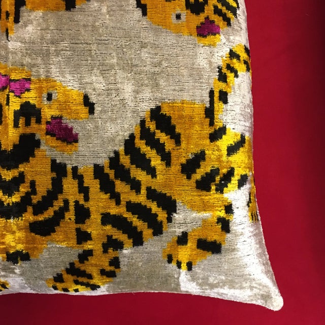 Boho Chic Silk Velvet Animal Print Pillow For Sale - Image 3 of 8
