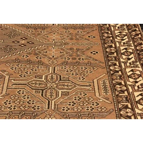 1980s Vintage Distressed Over Dyed Brown/Ivory Wool Rug -8'1 X 11'5 For Sale - Image 4 of 8