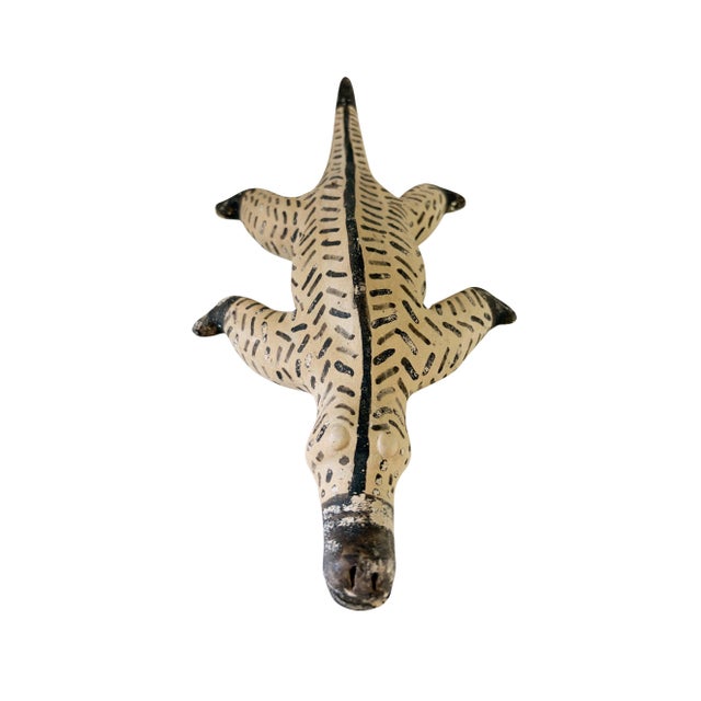 Brown Vintage Karaja Tribe Clay Ceramic Alligator Statue Brazil For Sale - Image 8 of 8