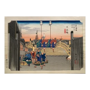 'Nihon-Bashi Station', After Utagawa Hiroshige 歌川廣重, Ukiyo-E Woodblock, Tokaido
