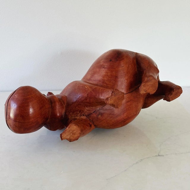 Mid-Century Hand Carved Hippopotamus Sculpture of Solid Teak For Sale In Los Angeles - Image 6 of 10