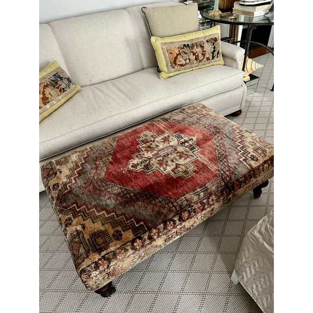 1980s Turkish Anatolian Rug Stool Ottoman or Coffee Table For Sale In Los Angeles - Image 6 of 12