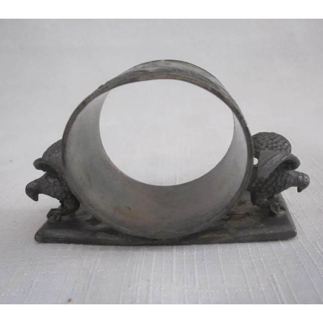Victorian Silverplate Figural Eagle Napkin Ring For Sale - Image 4 of 8