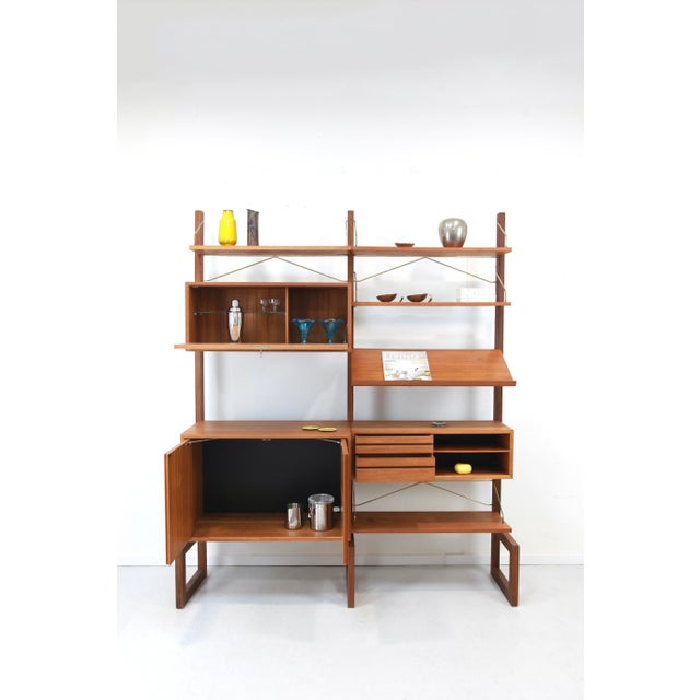 Mid-Century Modern Two-Strip Freestanding Modular Royal System Shelving System in Teak by Poul Cadovius, 1960s, Set of 11 For Sale - Image 3 of 16