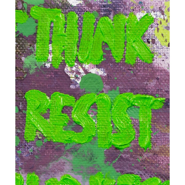 Paint "I Don’t Think I Can Resist the Madness Anymore" Small Text Oil Painting by Simon Findlay For Sale - Image 7 of 9