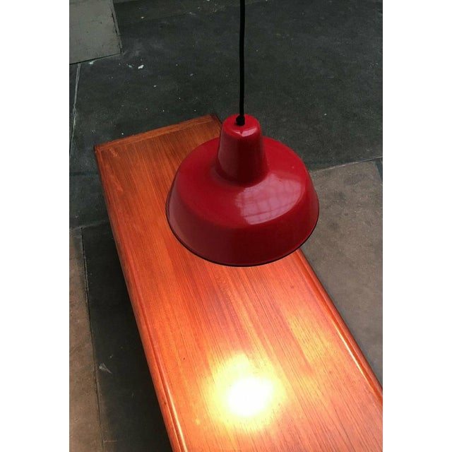 Metal Mid-Century German Enamel Pendant Lamp from Kaiser Idell / Kaiser Leuchten, 1960s For Sale - Image 7 of 18