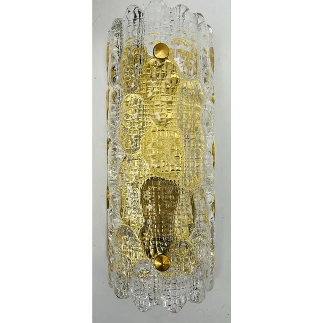 Pair Carl Fagerlund Orrefors Crystal 1950s Wall Lamps Midcentury Swedish For Sale - Image 11 of 12