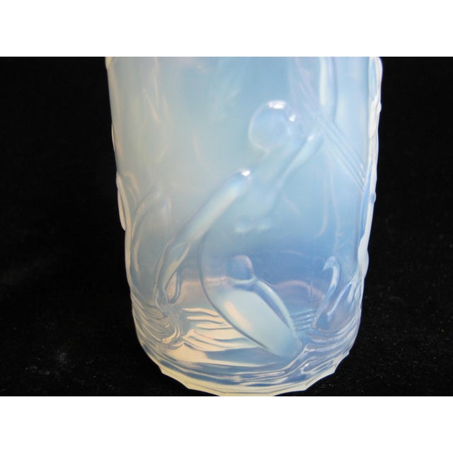 Sabino Blue Opalescent Dancing Nude Nymphs Art Deco Glass 6" Perfume Scent Bottle For Sale - Image 9 of 16
