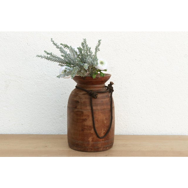 Brown 16" Tall Antique Storage Pot For Sale - Image 8 of 8