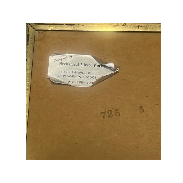 Vintage 1970s Postmodern 80s 3d Brass Wall Art Mechanical Mirror Works Inc Glass For Sale - Image 10 of 12