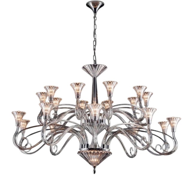 Collection Diamante Chandelier in Metal and Crystal by Jago For Sale