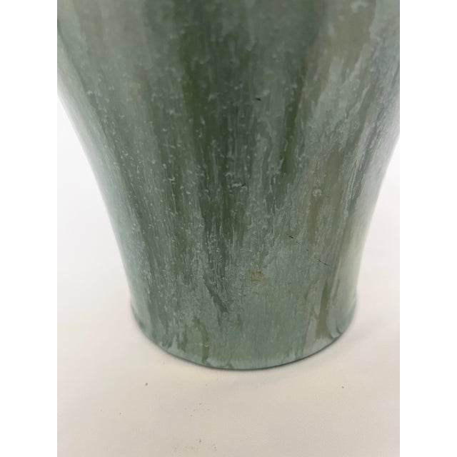 Vintage McCoy Brutalist Aqua Drip-Glaze Vase For Sale - Image 10 of 10