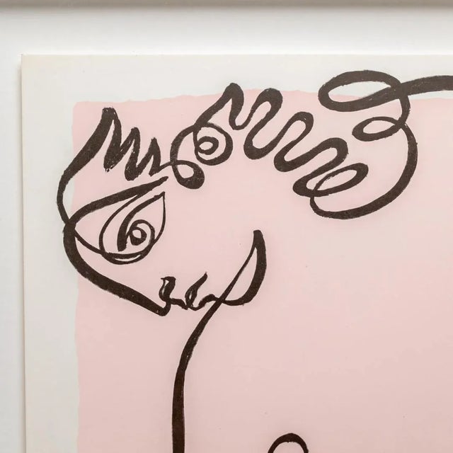 Jean Negulesco Vintage Figurative Black Line Print by Jean Negulesco, Pink For Sale - Image 4 of 6