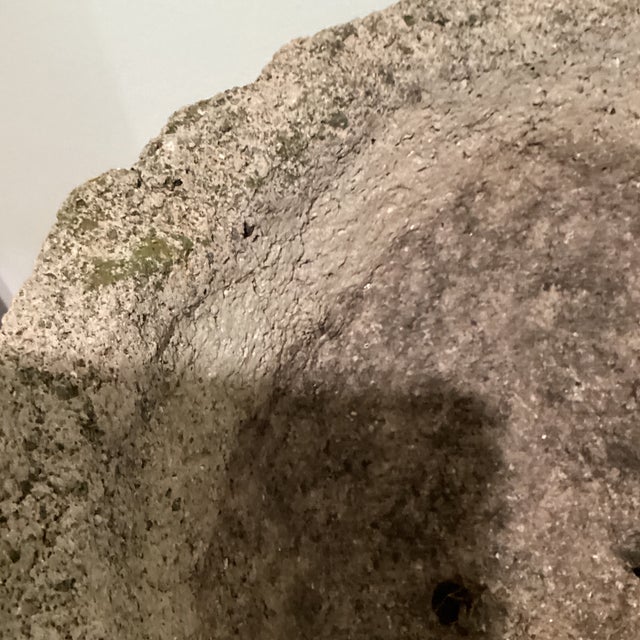Vintage Unique Rustic Hand Carved Stone Japanese Style Basin Planter Bowl For Sale - Image 9 of 12