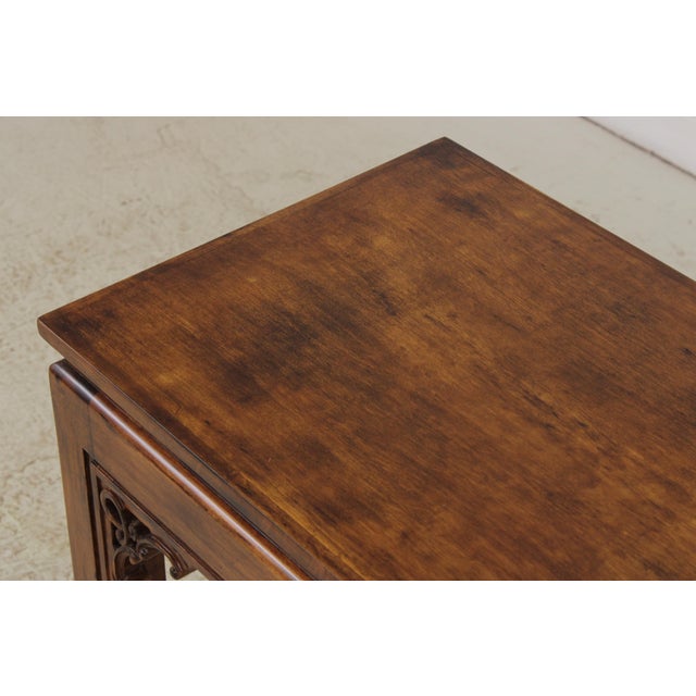 Walnut Finish Long Alter Sofa Table Console For Sale - Image 11 of 13