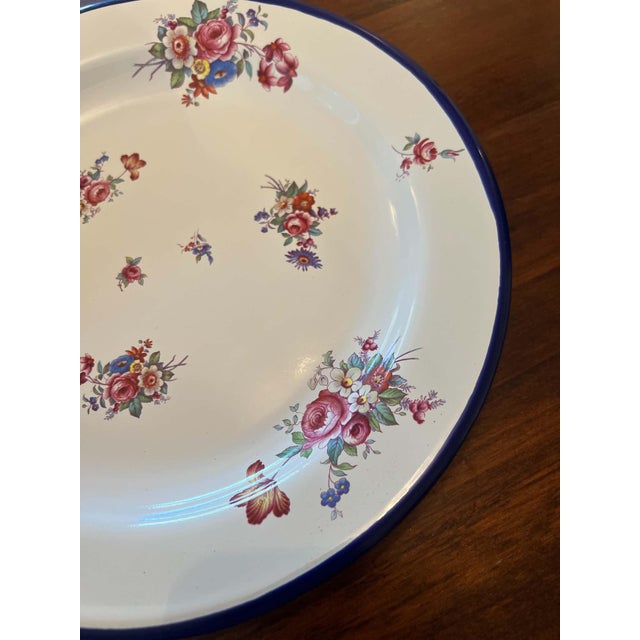 Late 20th Century 1988 Robert Steffy Louise Floral Enamelware Plate For Sale - Image 5 of 5