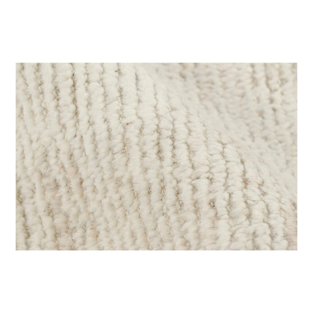 Rug & Kilim’s Modern Textural Rug in Cream White With Ribbed Patterns ...